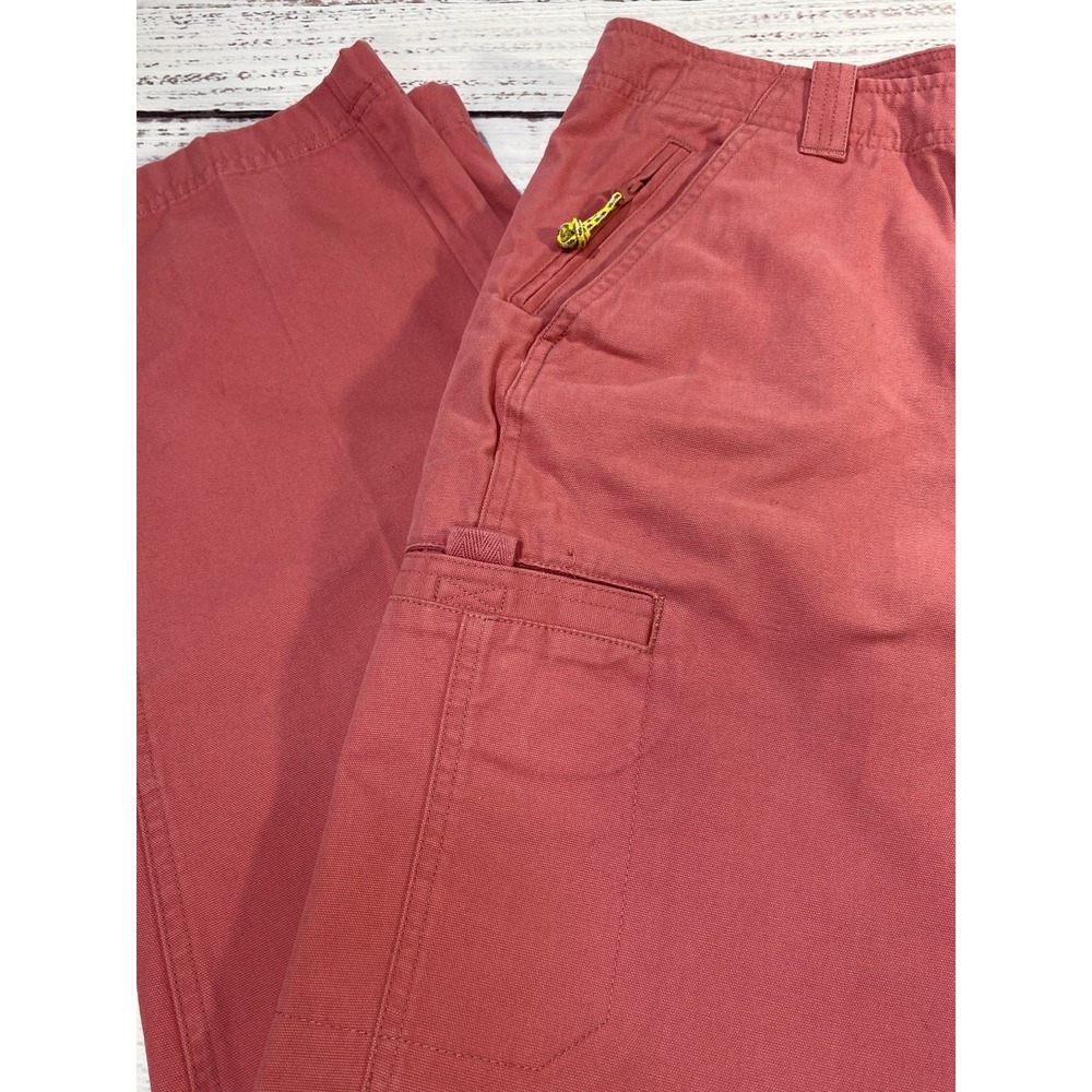 L.L.Bean Pants Women 16 Rose Pink Cargo Straight Leg Cotton Canvas Utility 0YQ78 - Picture 9 of 9